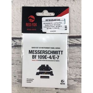 RFSQS48105‎ 1:48 Red Fox Studio Quick Set Acrylic Instrument Panel BF109E-4/E-7